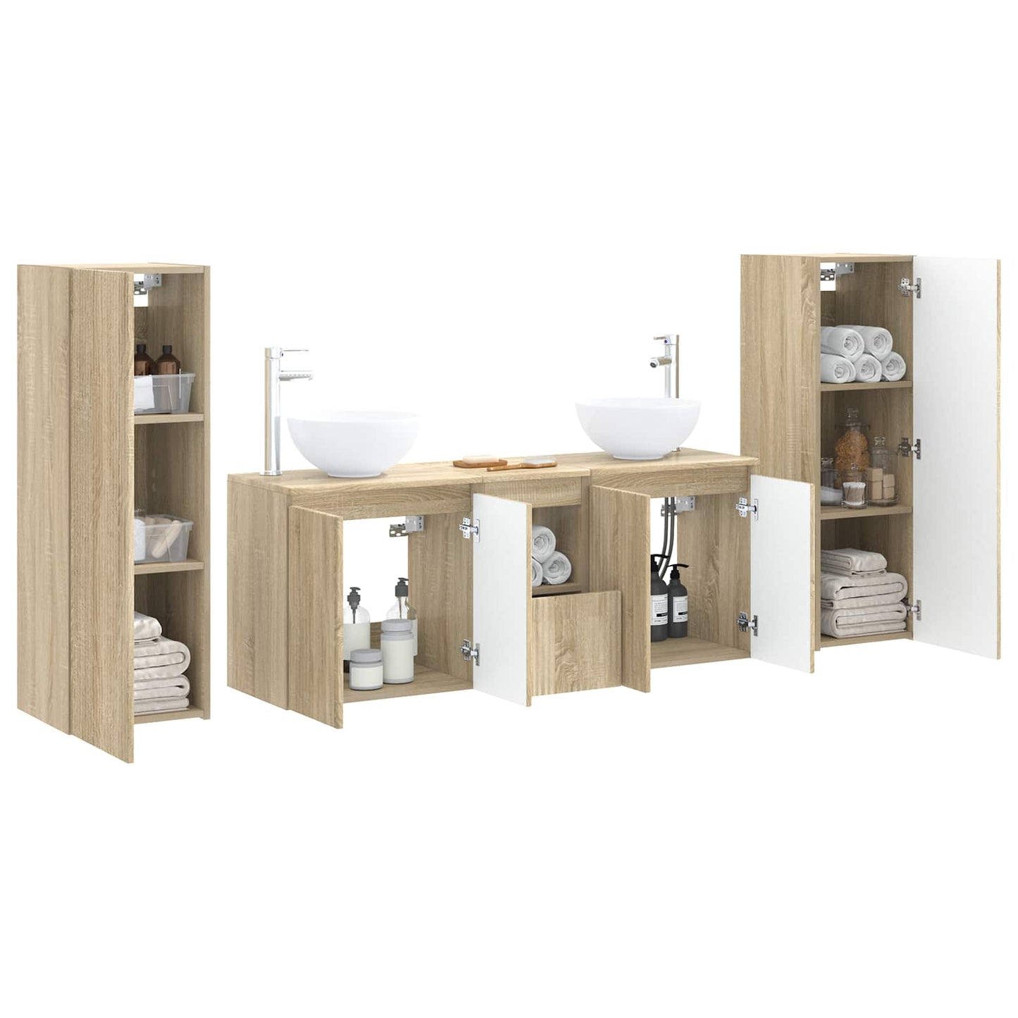 vidaXL Bathroom Furniture Set 5 pcs Sonoma Oak 33 x 34.5 x 100 cm 3