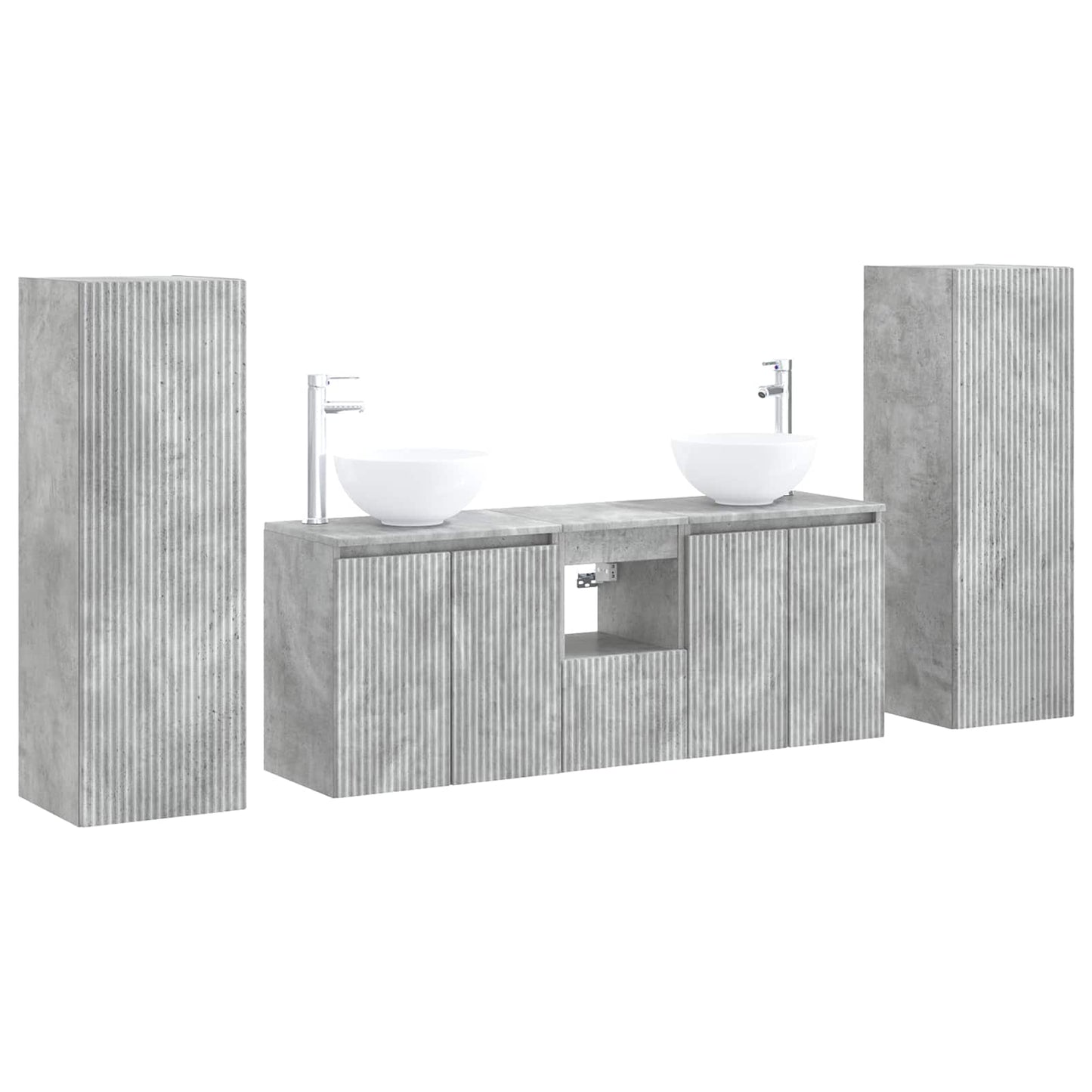 vidaXL Bathroom Furniture Set 5 pcs Concrete Grey 33 x 34.5 x 100 cm 2