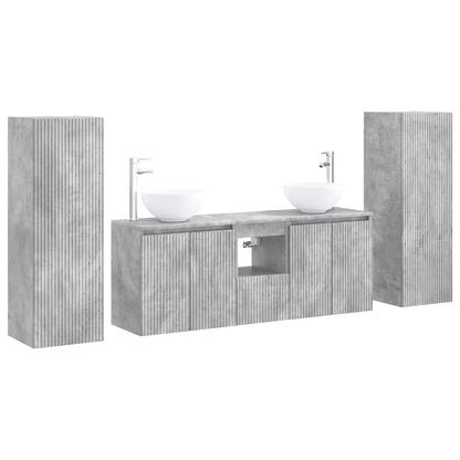 vidaXL Bathroom Furniture Set 5 pcs Concrete Grey 33 x 34.5 x 100 cm 2