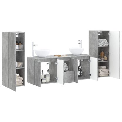 vidaXL Bathroom Furniture Set 5 pcs Concrete Grey 33 x 34.5 x 100 cm 3