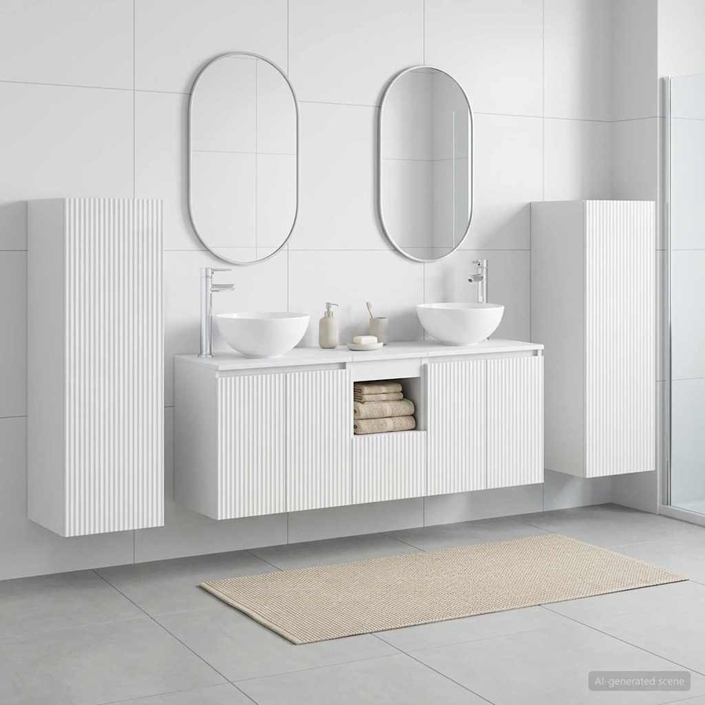 vidaXL Bathroom Furniture Set 5 pcs High Gloss White 1