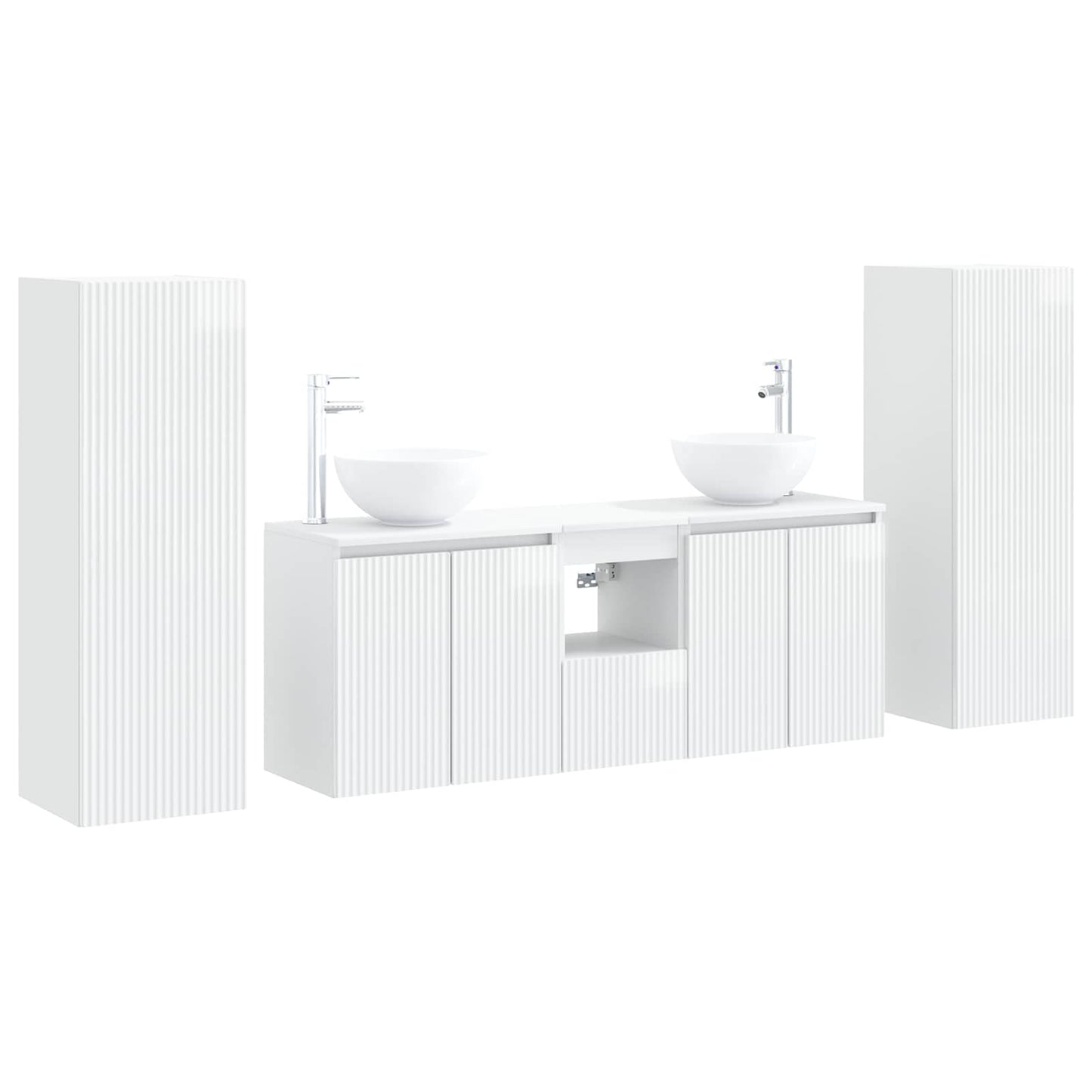 vidaXL Bathroom Furniture Set 5 pcs High Gloss White 2