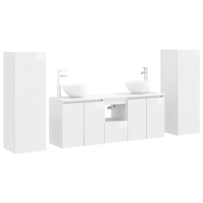vidaXL Bathroom Furniture Set 5 pcs High Gloss White 2