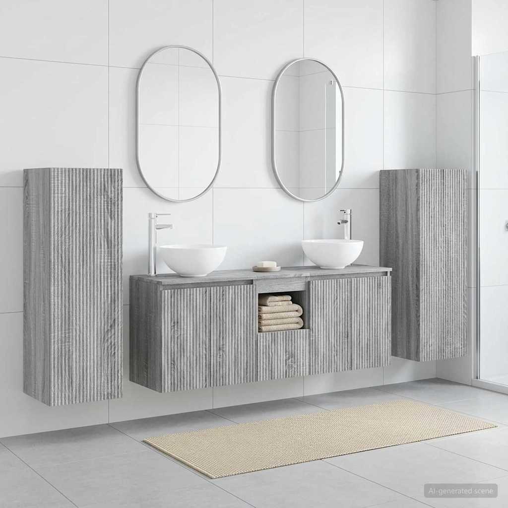 vidaXL Bathroom Furniture Set 5 pcs Grey Sonoma 33 x 34.5 x 100 cm 1