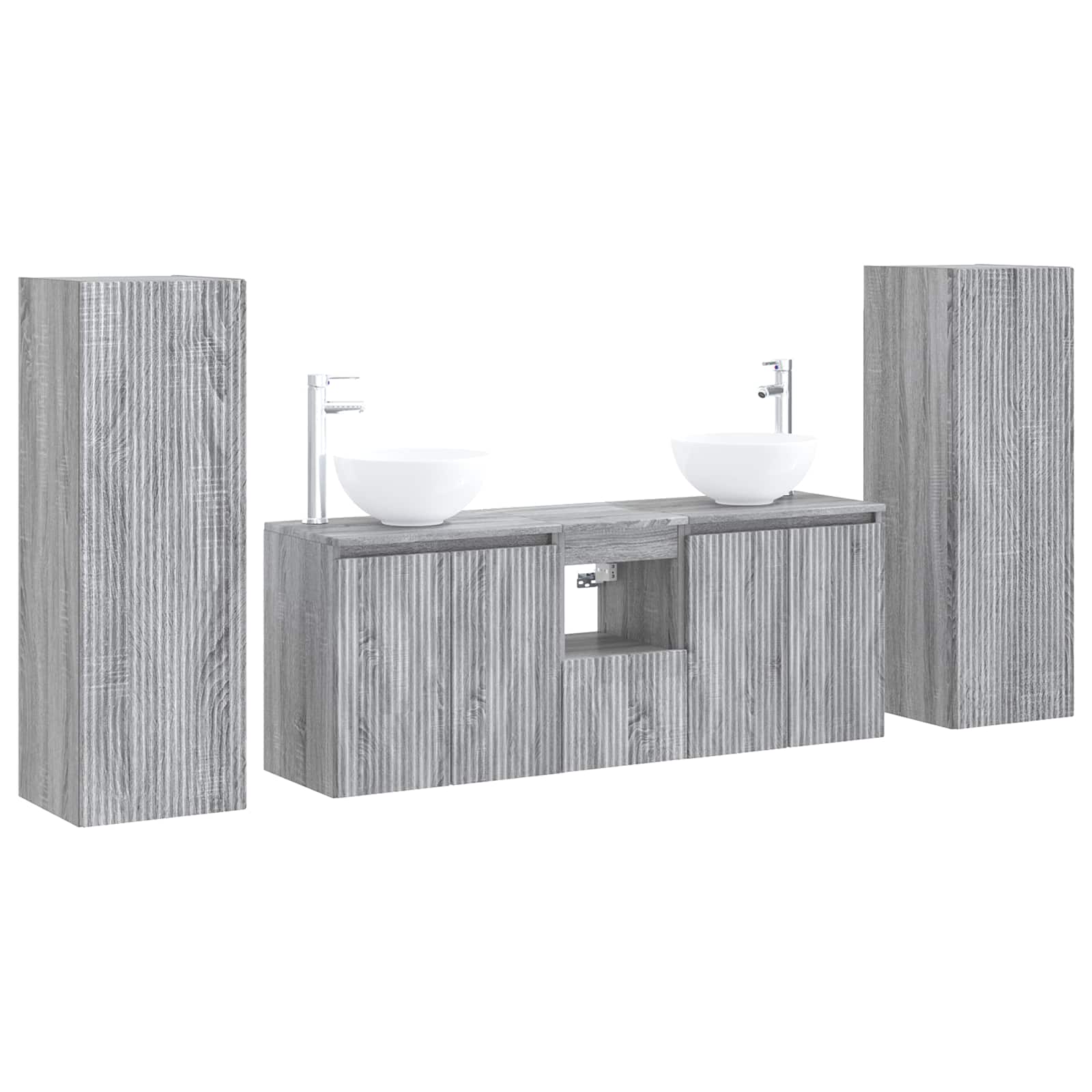 vidaXL Bathroom Furniture Set 5 pcs Grey Sonoma 33 x 34.5 x 100 cm 2