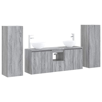 vidaXL Bathroom Furniture Set 5 pcs Grey Sonoma 33 x 34.5 x 100 cm 2