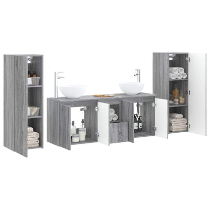 vidaXL Bathroom Furniture Set 5 pcs Grey Sonoma 33 x 34.5 x 100 cm 3