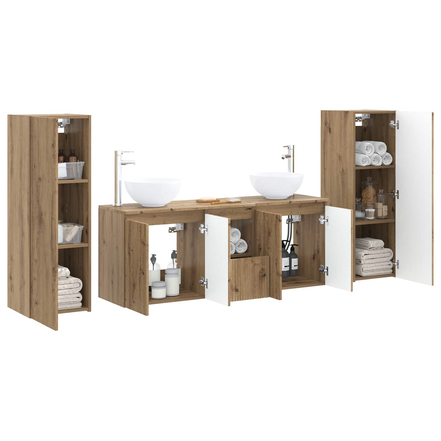 vidaXL Bathroom Furniture Set 5 pcs Artisan Oak 33 x 34.5 x 100 cm 3
