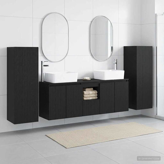 vidaXL Bathroom Furniture Set 5 pcs Black 33 x 34.5 x 100 cm 1