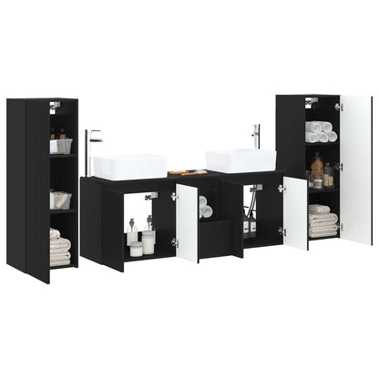 vidaXL Bathroom Furniture Set 5 pcs Black 33 x 34.5 x 100 cm 3