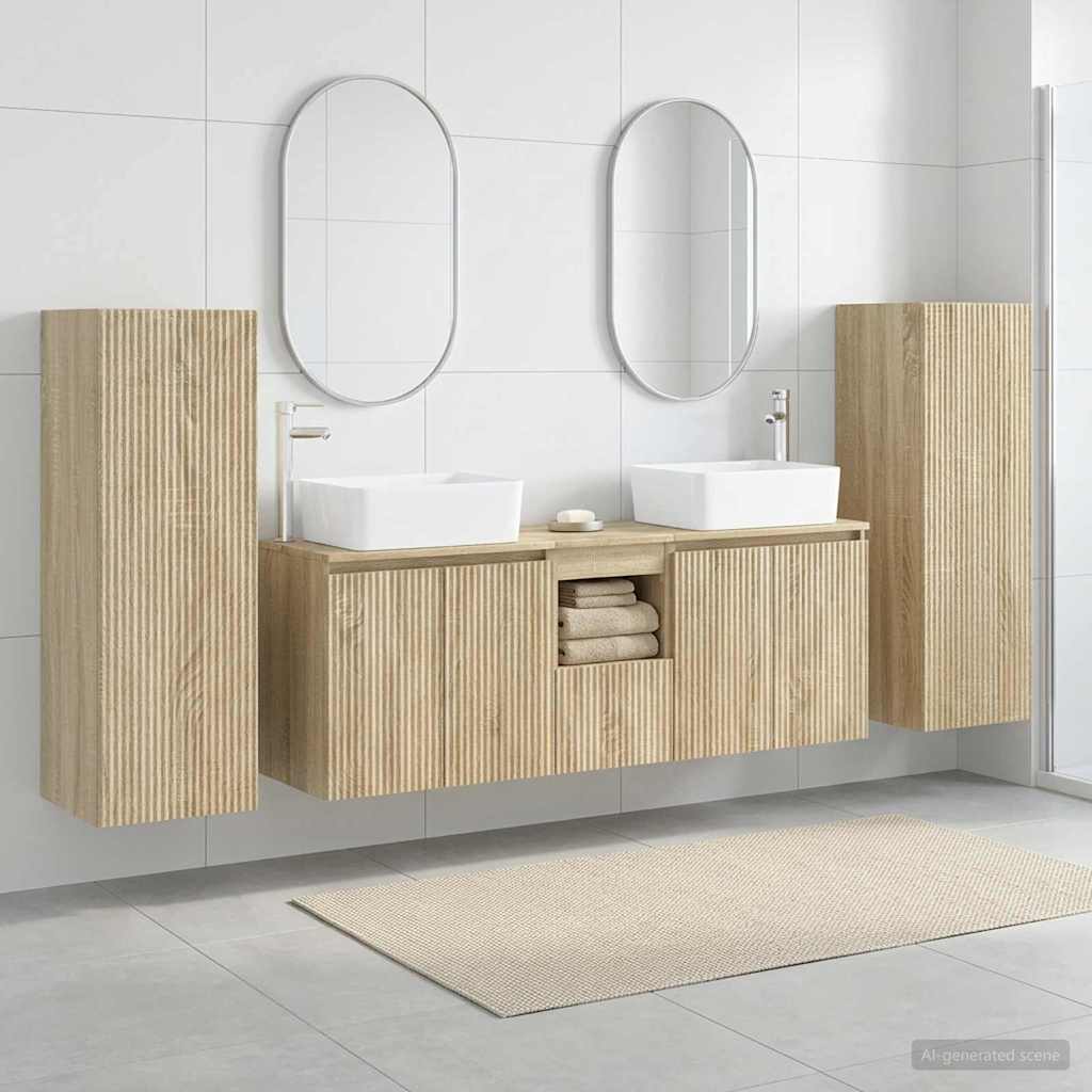 vidaXL Bathroom Furniture Set 5 pcs Sonoma Oak 33 x 34.5 x 100 cm 1