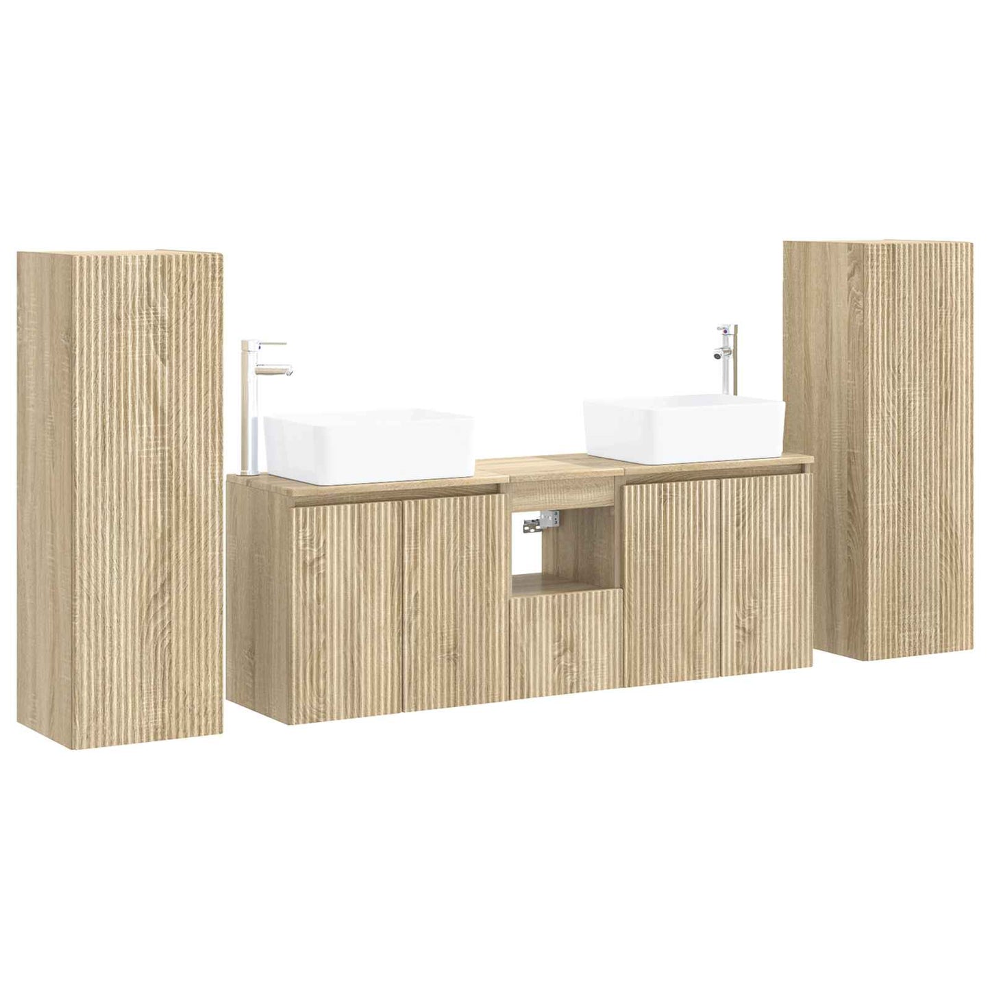vidaXL Bathroom Furniture Set 5 pcs Sonoma Oak 33 x 34.5 x 100 cm 2