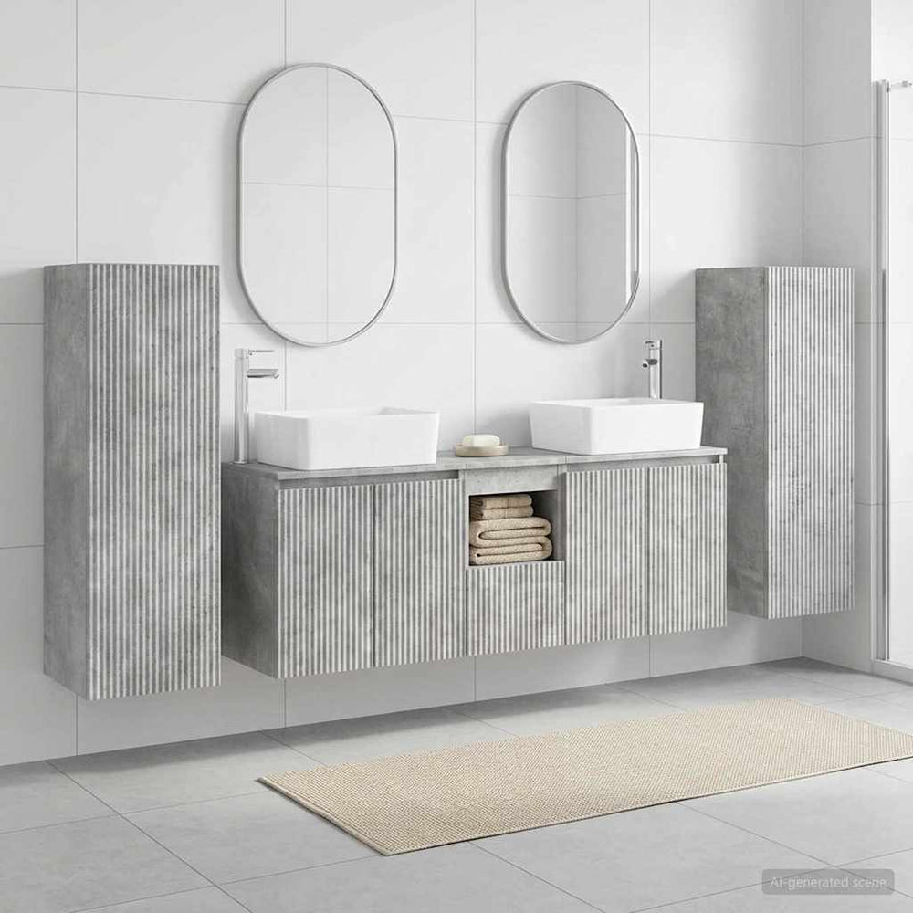 vidaXL Bathroom Furniture Set 5 pcs Concrete Grey 33 x 34.5 x 100 cm