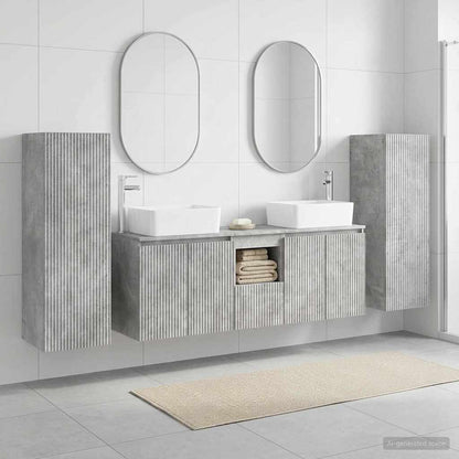 vidaXL Bathroom Furniture Set 5 pcs Concrete Grey 33 x 34.5 x 100 cm 1