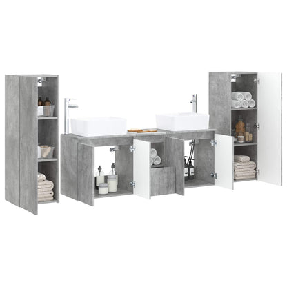 vidaXL Bathroom Furniture Set 5 pcs Concrete Grey 33 x 34.5 x 100 cm 3