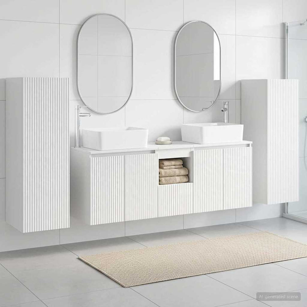 vidaXL Bathroom Furniture Set 5 pcs High Gloss White