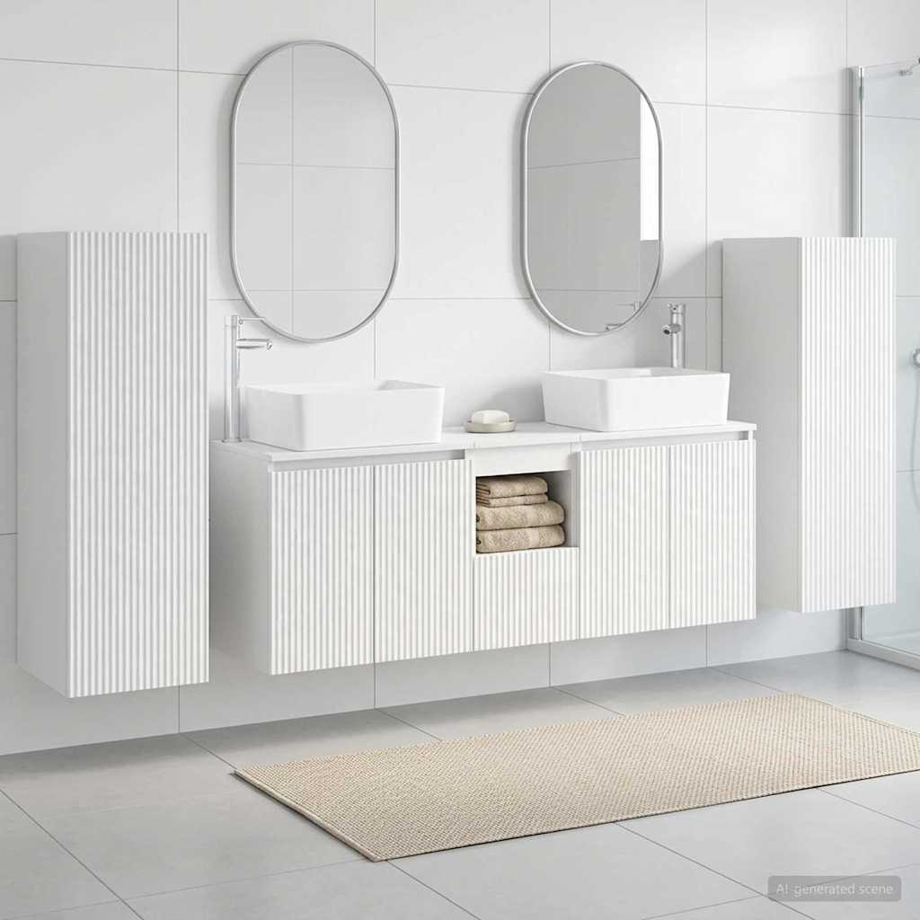 vidaXL Bathroom Furniture Set 5 pcs High Gloss White 1