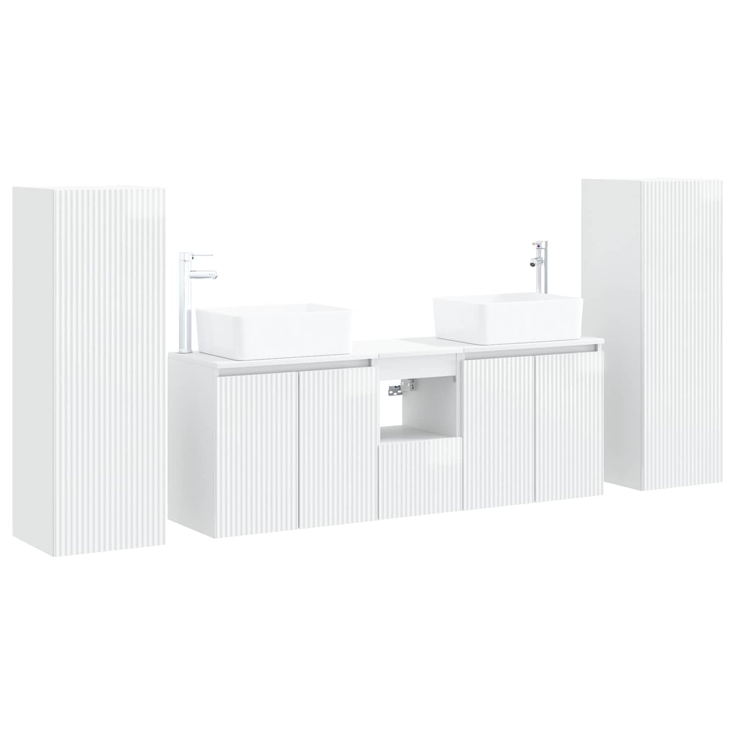 vidaXL Bathroom Furniture Set 5 pcs High Gloss White 2