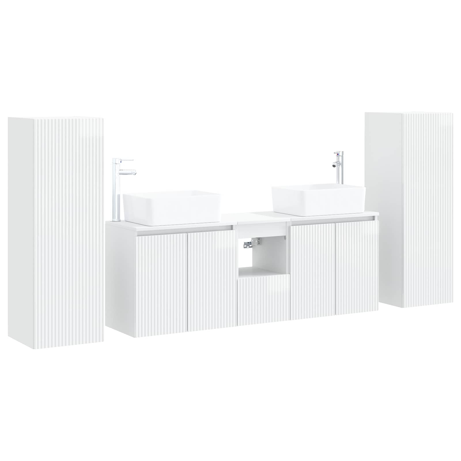 vidaXL Bathroom Furniture Set 5 pcs High Gloss White 2