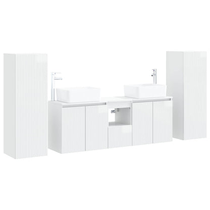 vidaXL Bathroom Furniture Set 5 pcs High Gloss White 2