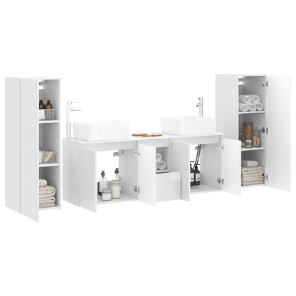 vidaXL Bathroom Furniture Set 5 pcs High Gloss White 3