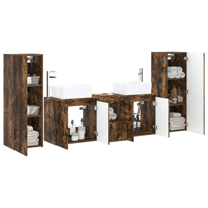 vidaXL Bathroom Furniture Set 5 pcs Smoked Oak 33 x 34.5 x 100 cm 3