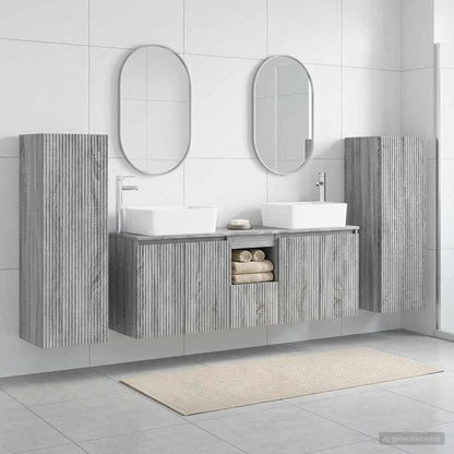 vidaXL Bathroom Furniture Set 5 pcs Grey Sonoma 33 x 34.5 x 100 cm 1