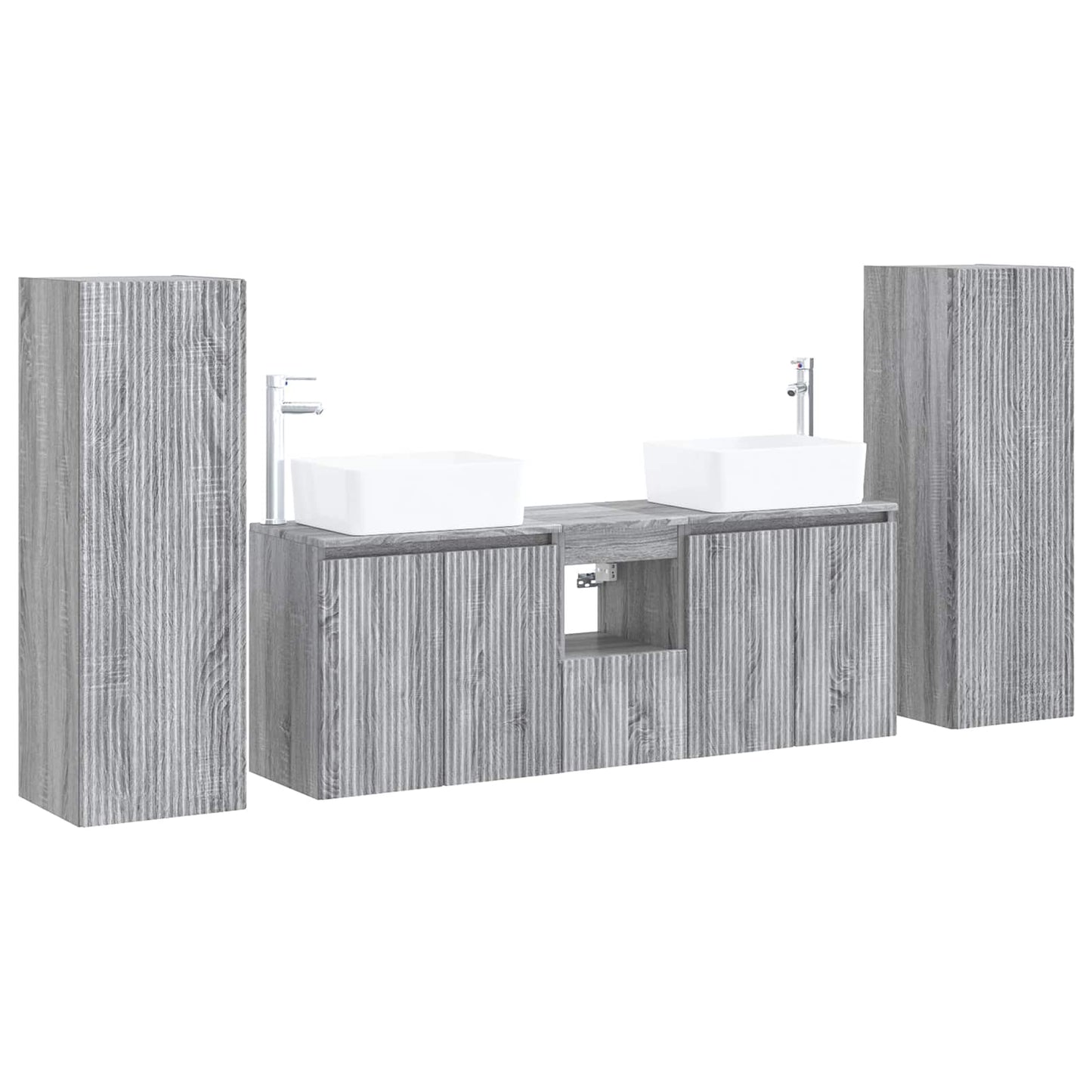 vidaXL Bathroom Furniture Set 5 pcs Grey Sonoma 33 x 34.5 x 100 cm 2