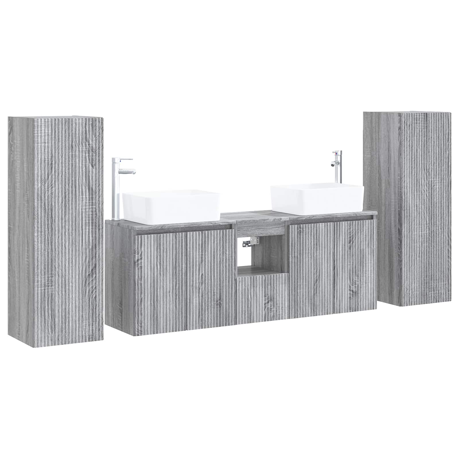 vidaXL Bathroom Furniture Set 5 pcs Grey Sonoma 33 x 34.5 x 100 cm 2