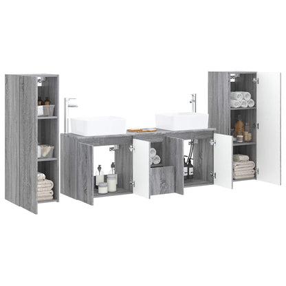vidaXL Bathroom Furniture Set 5 pcs Grey Sonoma 33 x 34.5 x 100 cm 3