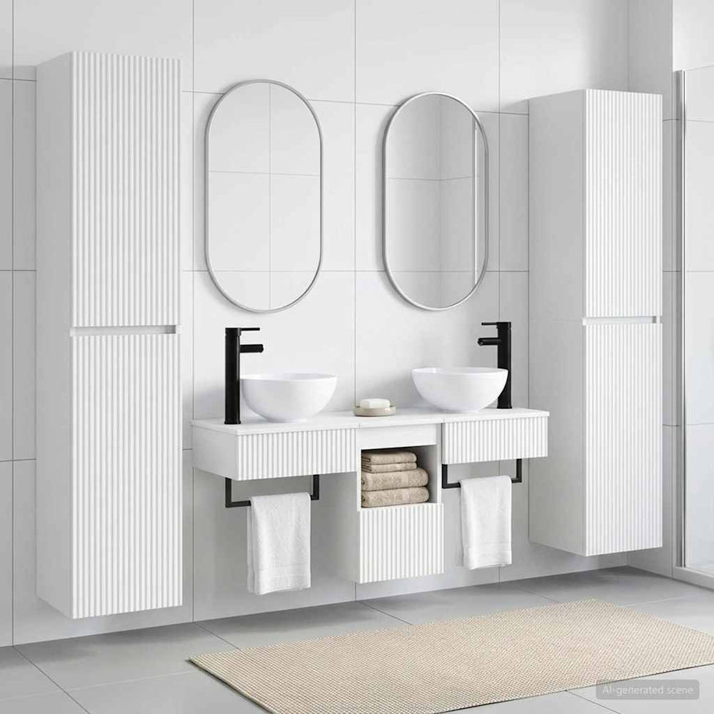 vidaXL Bathroom Furniture Set 5 pcs White 33 x 34.5 x 160 cm
