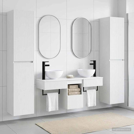 vidaXL Bathroom Furniture Set 5 pcs White 33 x 34.5 x 160 cm 1
