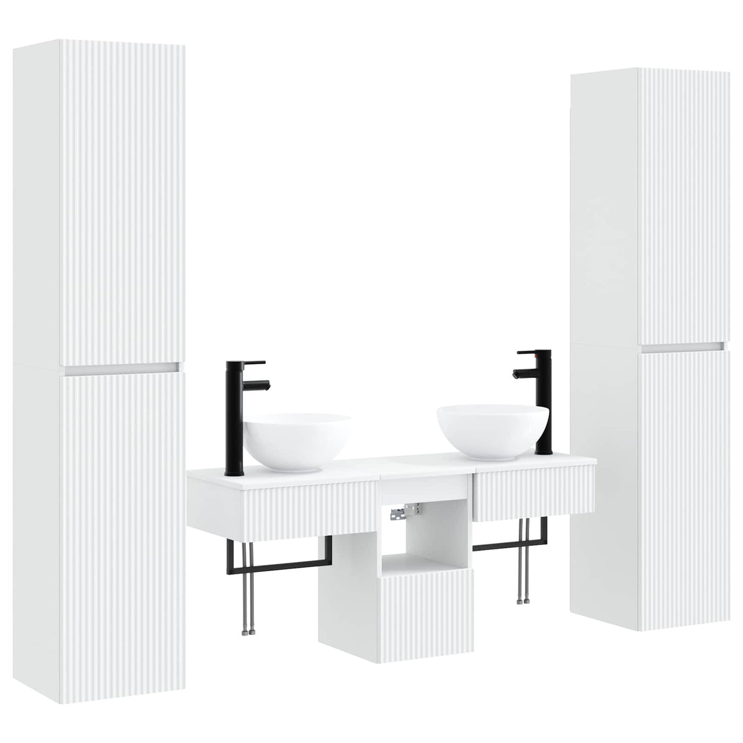 vidaXL Bathroom Furniture Set 5 pcs White 33 x 34.5 x 160 cm 2