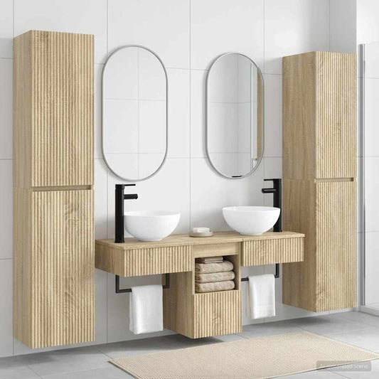 vidaXL Bathroom Furniture Set 5 pcs Sonoma Oak 33 x 34.5 x 160 cm 1