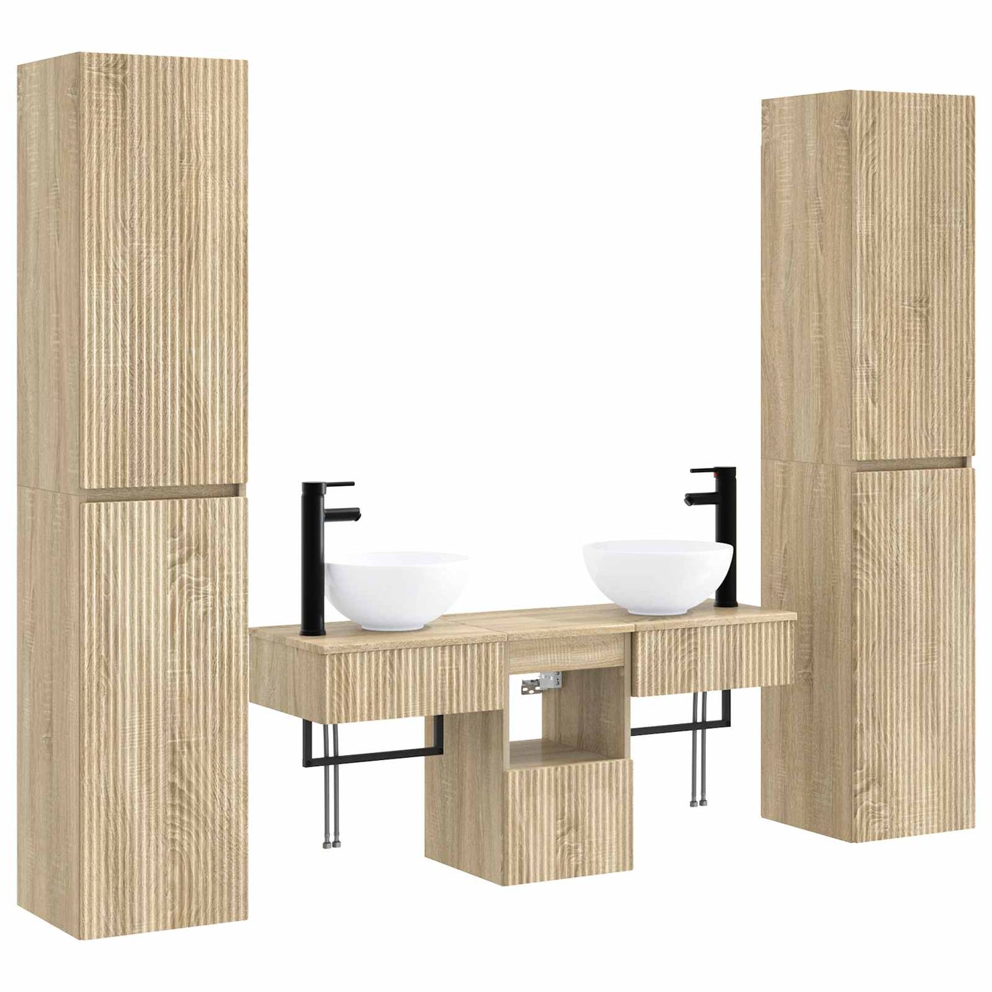 vidaXL Bathroom Furniture Set 5 pcs Sonoma Oak 33 x 34.5 x 160 cm 2