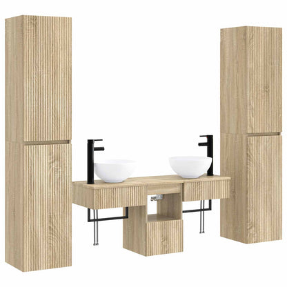 vidaXL Bathroom Furniture Set 5 pcs Sonoma Oak 33 x 34.5 x 160 cm 2
