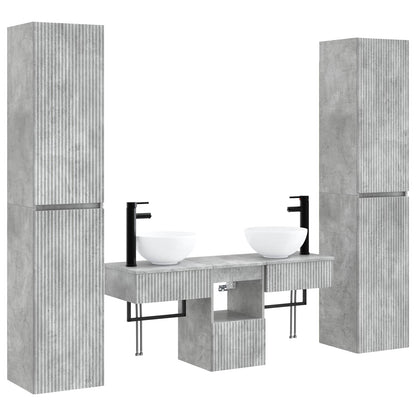 vidaXL Bathroom Furniture Set 5 pcs Concrete Grey 33 x 34.5 x 160 cm 2