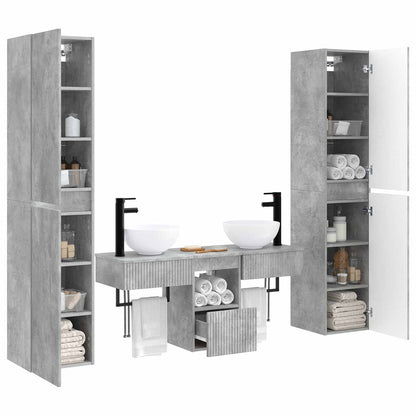 Bathroom Cabinet Set 5 pcs 33 x 34.5 x 160 cm Concrete grey