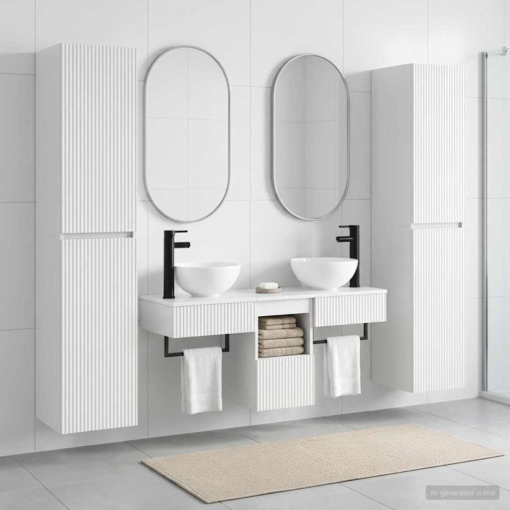 vidaXL Bathroom Furniture Set 5 pcs High Gloss White 1