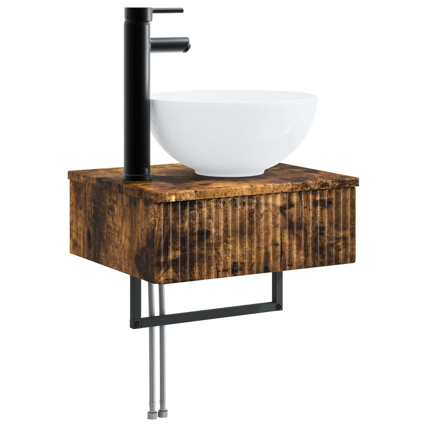 vidaXL Bathroom Furniture Set 5 pcs Smoked Oak 33 x 34.5 x 160 cm 4