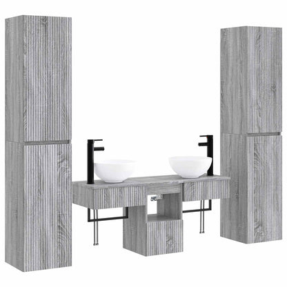 vidaXL Bathroom Furniture Set 5 pcs Grey Sonoma 33 x 34.5 x 160 cm 2