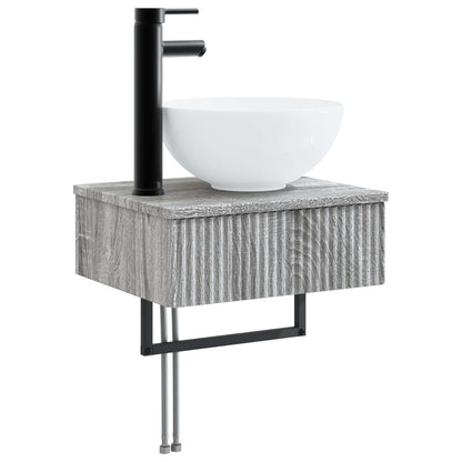vidaXL Bathroom Furniture Set 5 pcs Grey Sonoma 33 x 34.5 x 160 cm 4