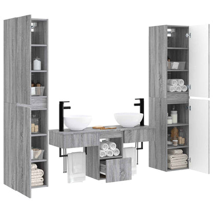 vidaXL Bathroom Furniture Set 5 pcs Grey Sonoma 33 x 34.5 x 160 cm 3