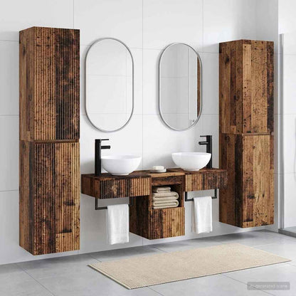 vidaXL Bathroom Furniture Set 5 pcs Old Wood 33 x 34.5 x 160 cm 1