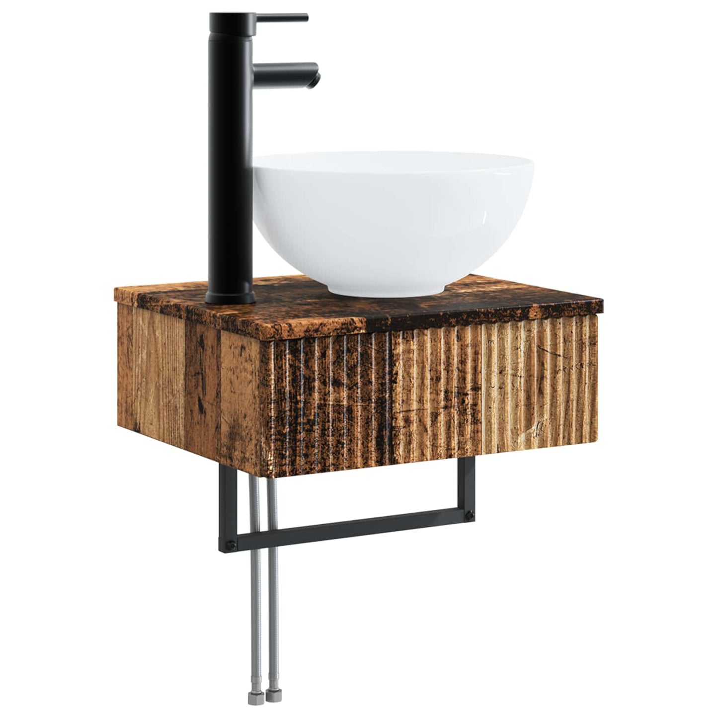 vidaXL Bathroom Furniture Set 5 pcs Old Wood 33 x 34.5 x 160 cm 4