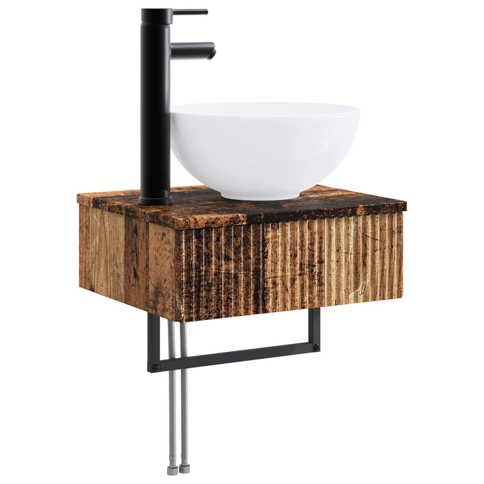 vidaXL Bathroom Furniture Set 5 pcs Old Wood 33 x 34.5 x 160 cm 4