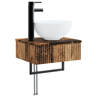 vidaXL Bathroom Furniture Set 5 pcs Old Wood 33 x 34.5 x 160 cm 4