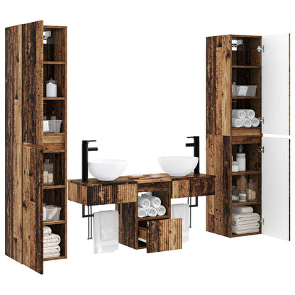 vidaXL Bathroom Furniture Set 5 pcs Old Wood 33 x 34.5 x 160 cm 3