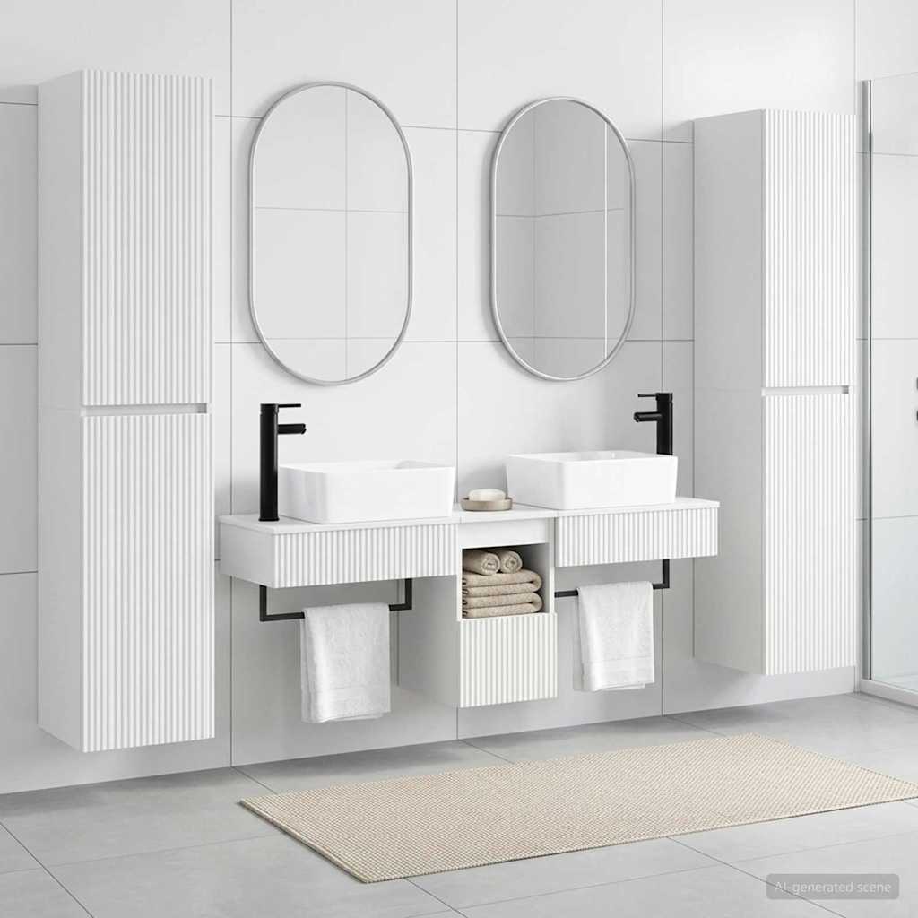 vidaXL Bathroom Furniture Set 5 pcs White 33 x 34.5 x 160 cm 1