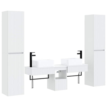 vidaXL Bathroom Furniture Set 5 pcs White 33 x 34.5 x 160 cm 2